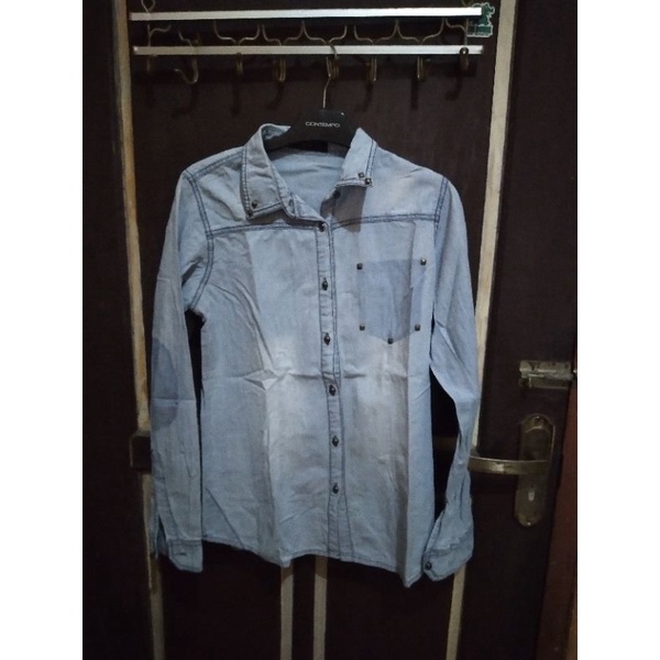 kemeja semi jeans preloved merk contempo