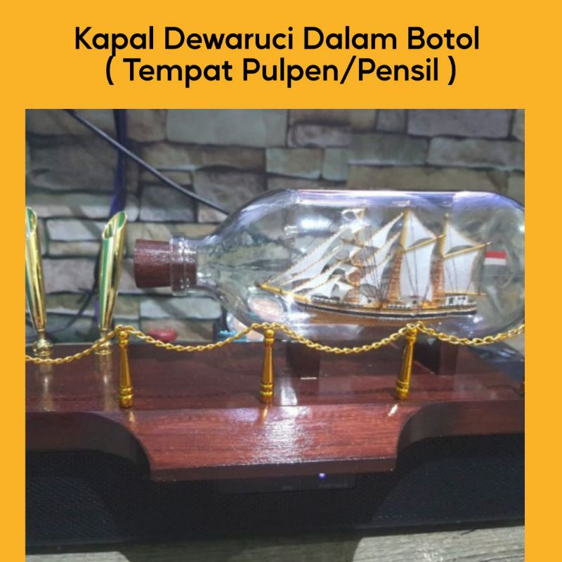 

Tempat Alat Tulis dan Miniatur Kapal Layar dalam Botol - Tempat Pensil/Pulpen - Pajangan Kantor - Hiasan Kantor