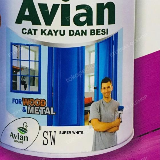 Avian SW Super white 1kg Cat besi dan kayu Putih mengkilat