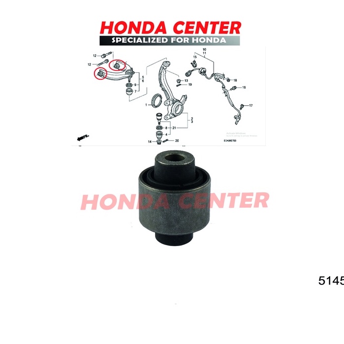 bushing bush bosh bos karet up upper arm sayap depan atas honda accord cm5 2003 2004 2005 2006 2007