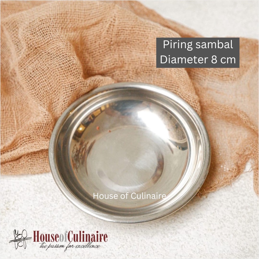 Pisin Piring Saus Kecil Mini Stainless Steel 8 cm Wadah Saos Sambal