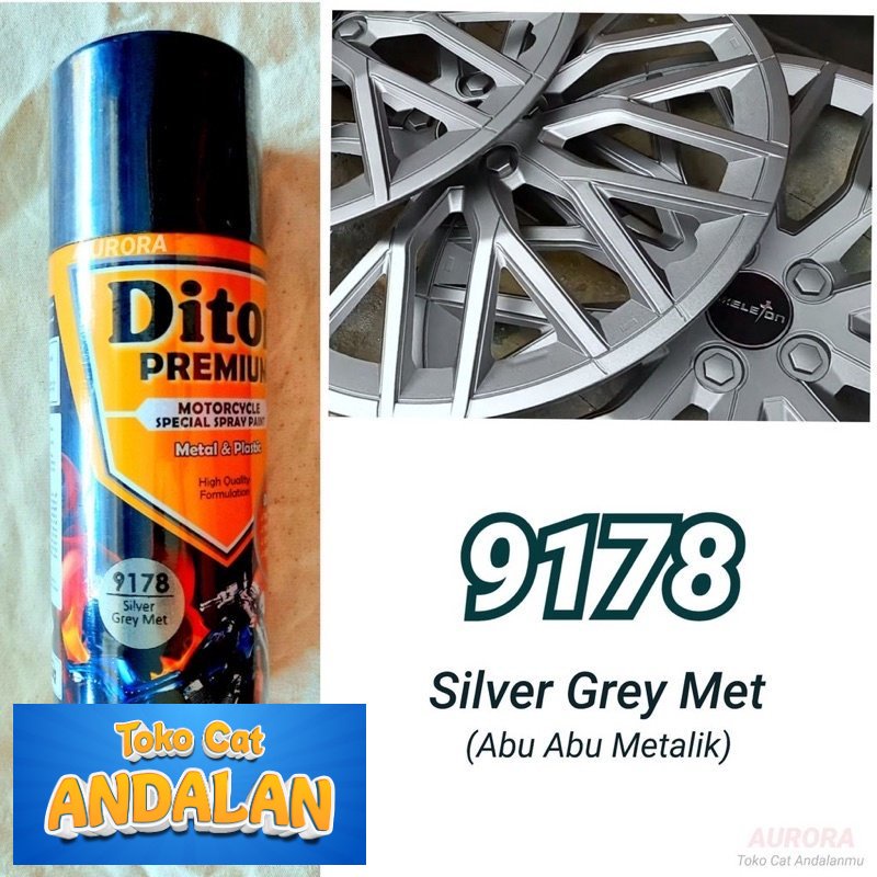 

Toko Andalan - Pilox Diton Premium Silver Grey Met 9178 Abu Metalik Abu-abu Metallic Cat Pilok Tahan Bensin | Toko Andalan Mobil dan Motol