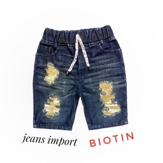 Jeans ripped anak laki laki , celana pendek sobek-sobek anak cowok denim variasi