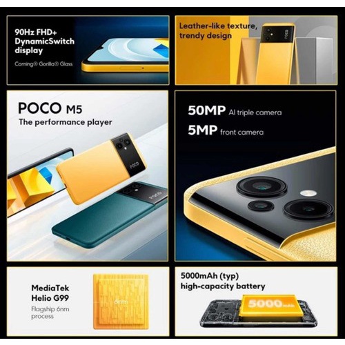 Xiaomi Poco M5 4/64GB + 4/128GB Garansi Resmi