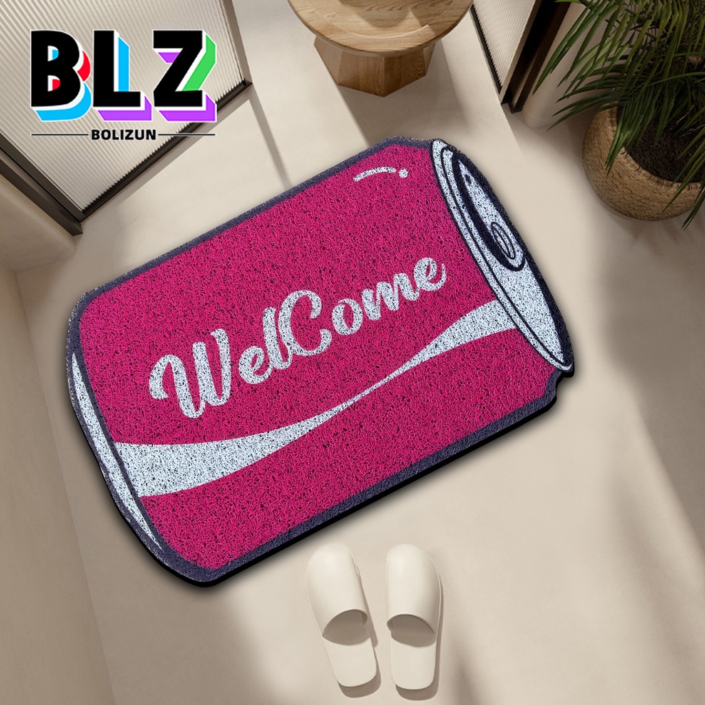 Bolizun Keset Cushion Mat Uk 40X60cm Keset Rumah Keset Kaki PVC Gambar Bentuk Minuman Keset Welcome Anti slip