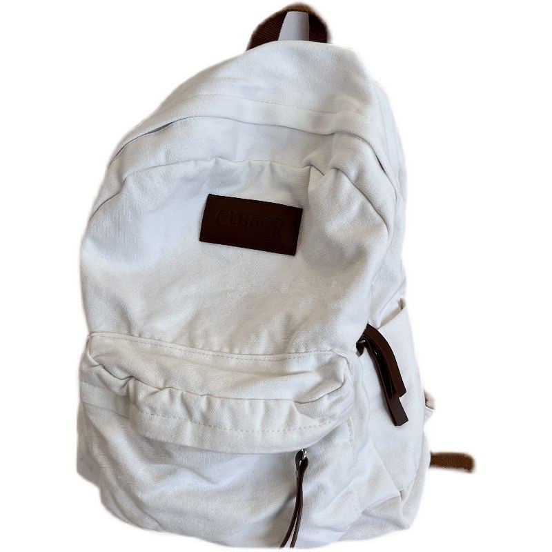 ✿Sera American high school retro backpack do old washed canvas pria dan wanita ransel tas sekolah siswa sekolah tua