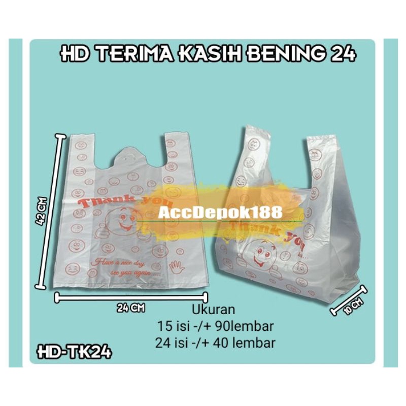 HD Kantong Kresek Plastik Bening Terima Kasih Enjoy Ukuran 15 24 29 isi 200 Gram