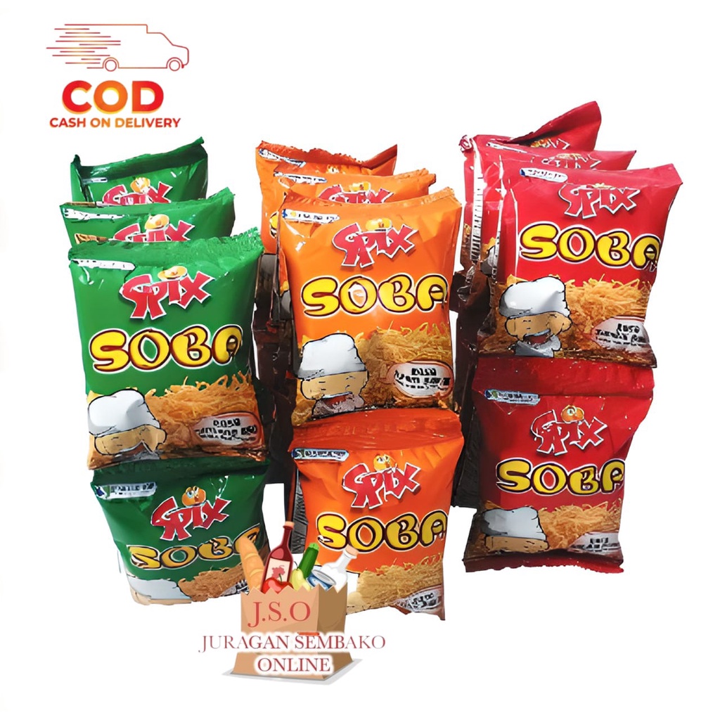 

( JSO ) Soba Spix Mie Renceng 10 pcs x 17gr Spix Soba Mie Goreng Instant siap makan snack cemilan anak murah