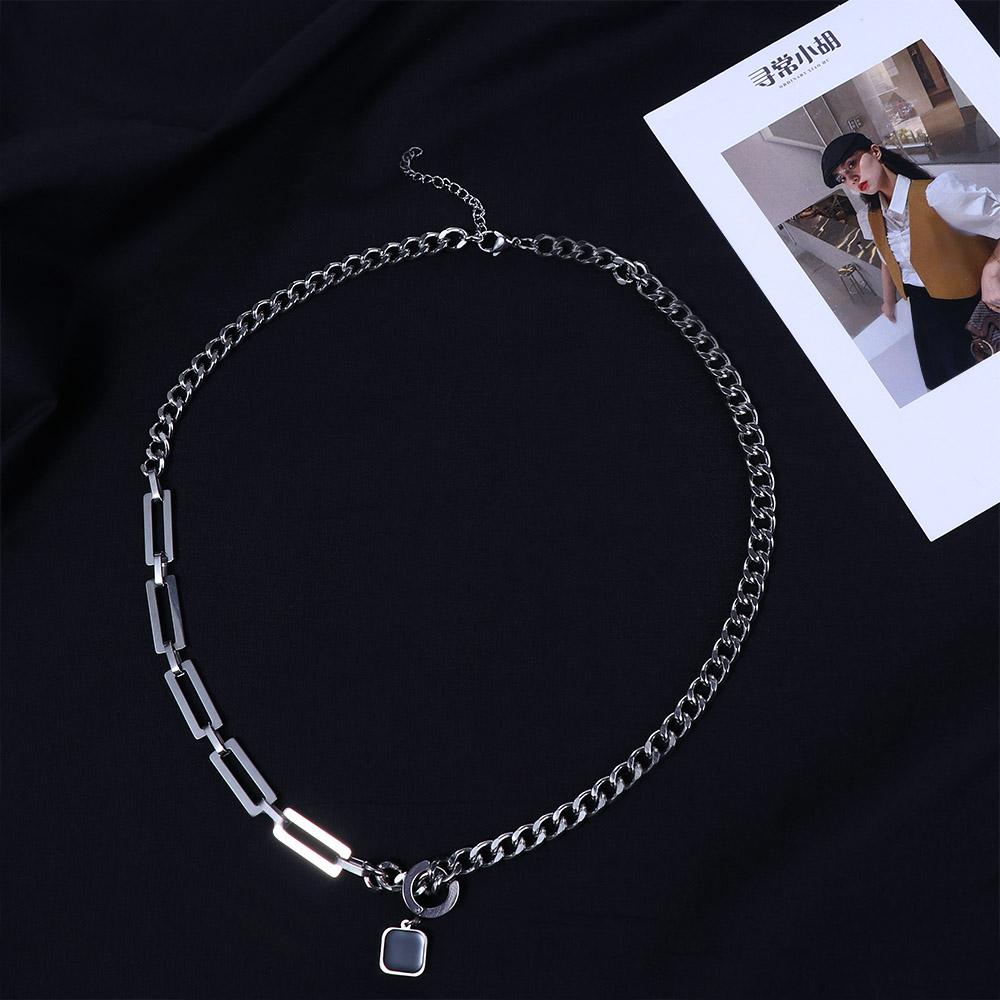 Needway Pria Kalung Keren Hadiah Teman Hiphop Punk Splicing Rantai Baja Titanium Woman Necklaces