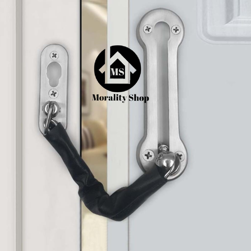 Grendel Rantai Pengaman Pintu Stainless Kunci Rantai Tambahan Pengintai Pintu 45s Door Chain Safety Lock St