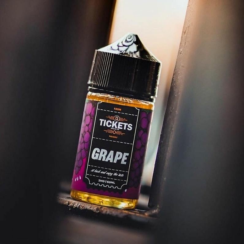 AUTHENTIC 100% LIQUID TICKETS GRAPE 60ML 3MG BY EJM