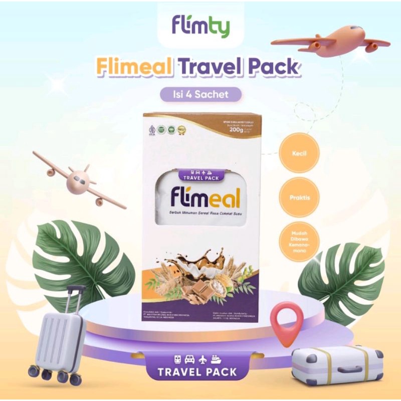 

FLIMEAL TRAVEL PACK KEMASAN KECIL ISI 4 SACHET | Flimty meal replacement ORIGINAL ASLI RASA COKLAT SUSU