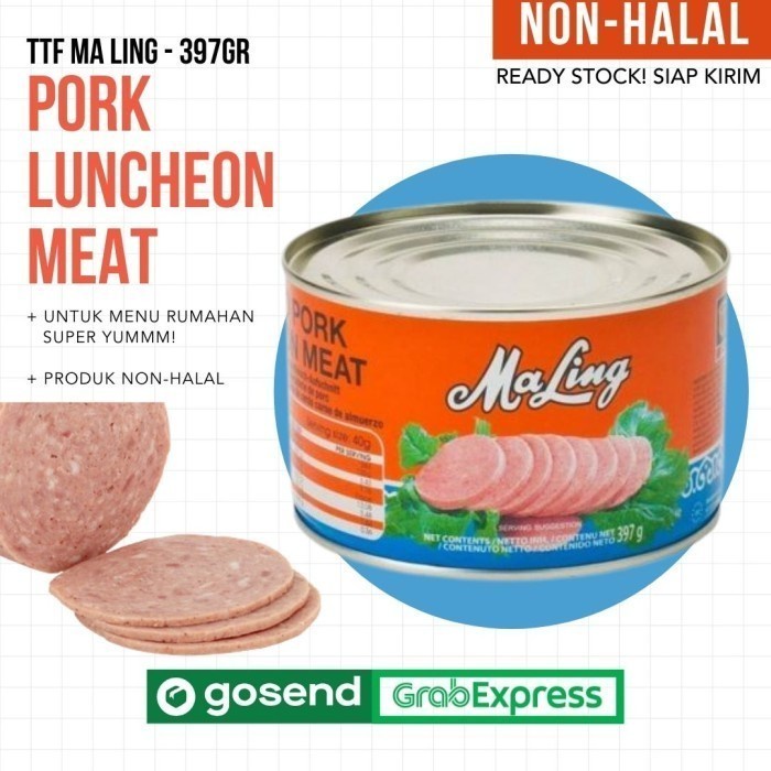 Ma Ling Pork Kaleng 397gr TTS (Daging Ham Babi Kaleng) - promo - murah meriah