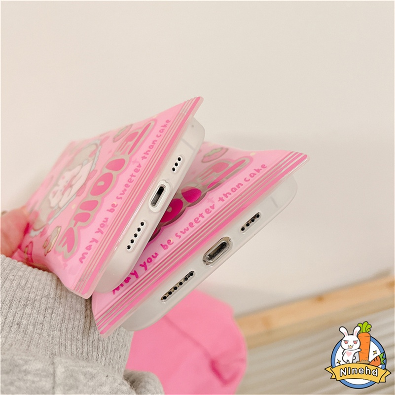 Soft Case Pelindung Desain Kartun Kelinci Hati Permen Untuk OPPO A77 A77s A57 A16 A16k A15 A15s A3s A5s A76 A96 A74 A54 A93 A94 A95 A92 A52 A53 A33 A32 A31 A5 A9 A12 F11 F9 Pro Reno 7 6 5 Reno 8Z 7Z 6Z Candy Glossy Rabbit Love Heart Cartoon Phone Case