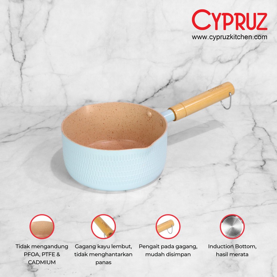 Cypruz SN-0270 Sauce Pan Color Series 16 cm / Panci Susu Warna Biru