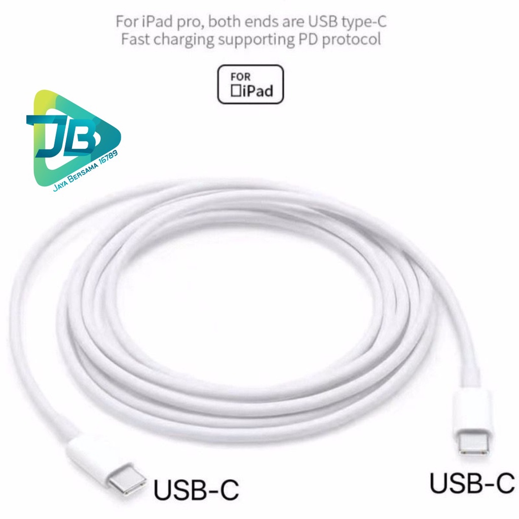 Tipe c ke tipe c - Tipe c KABEL DATA - USB-C CHARGER CABLE - CABLE PAD - Air - Pro  - 2Meter JB6063