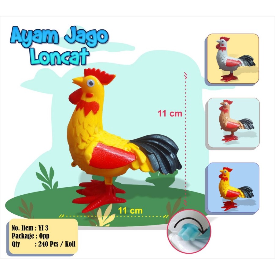 PROMO - MAINAN Bayi AYAM JAGO PUTAR Jalan LUCU AYAM JAGO LONCAT YI 3 /mainan anak /mainan monotoring anak /mainan murah