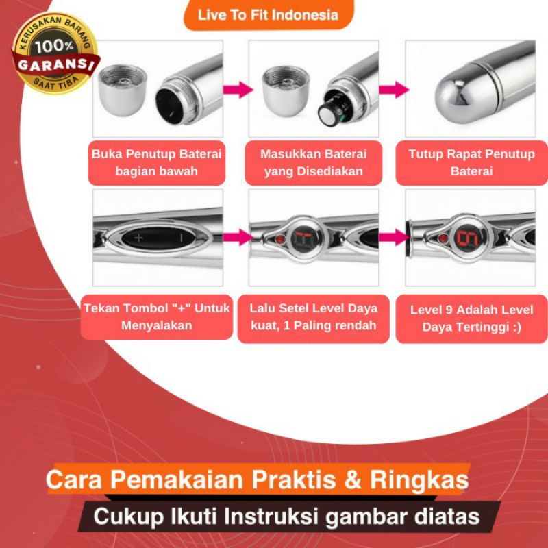 Alat pijat elektrik pen pena akupuntur portable alat pengencang kulit wajah penghilang nyeri pegal