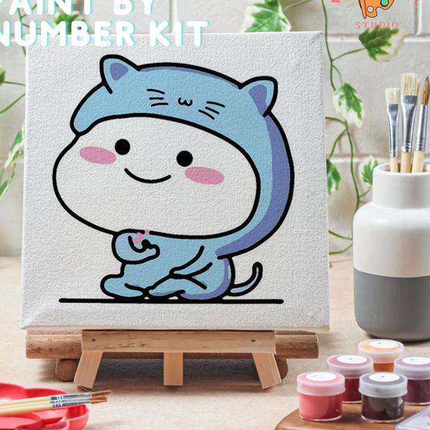 

Paint by number pentol versi 3 canvas 20x20 cm painting kit - pentol11, 15x15cm