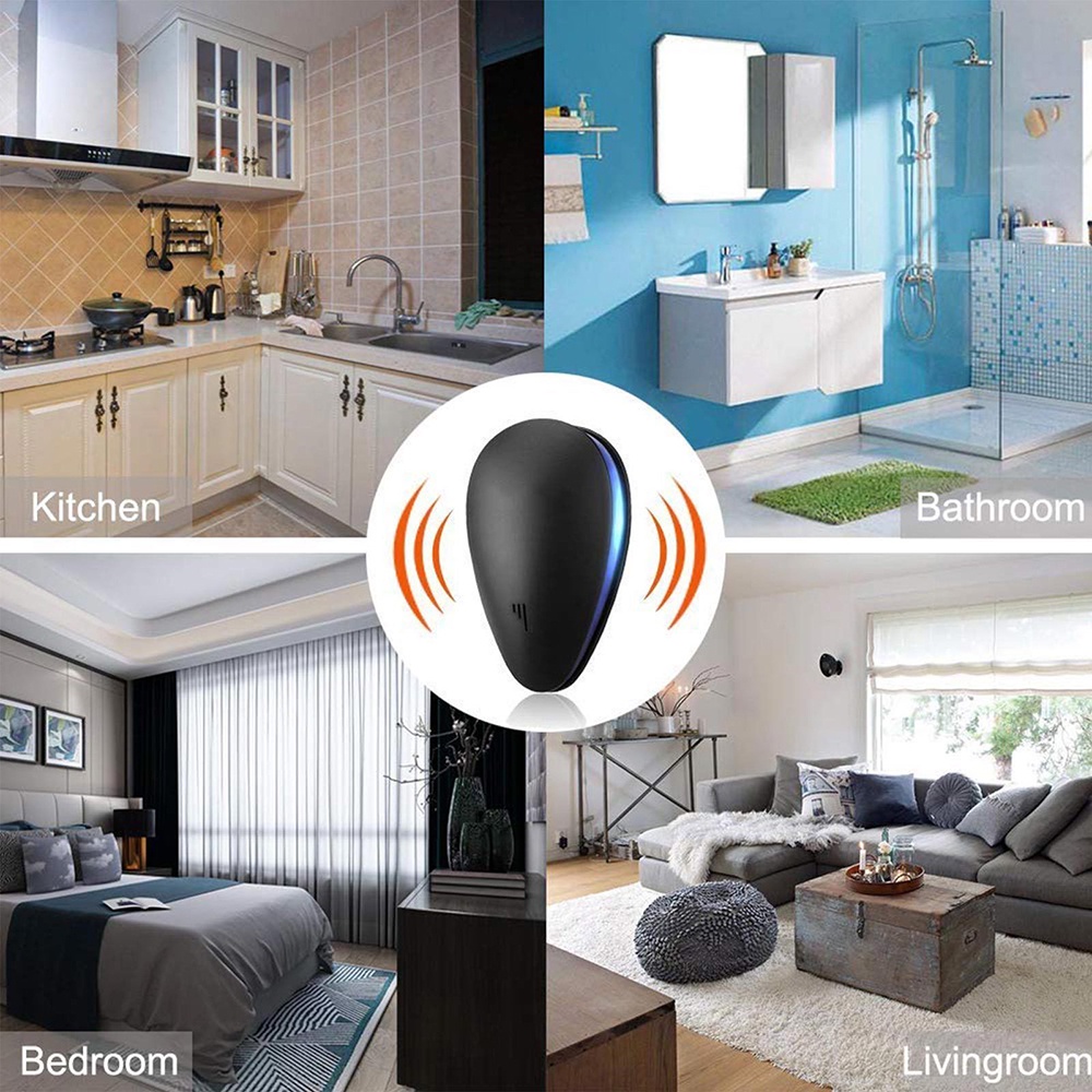 ღ Ultrasonik Tidak Beracun Wave Pest Repeller Listrik Anti Tikus Serangga Alat Pengusir Nyamuk Hama Penolak Indoor Elektronik Plug