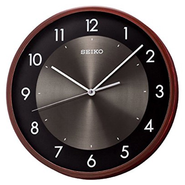 jam dinding seiko qxa615z qxa615 quite sweep black brown