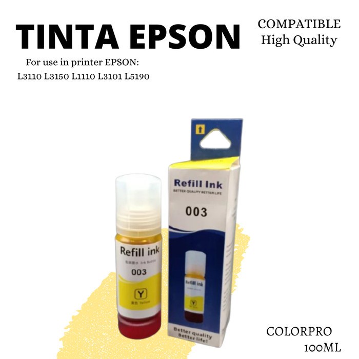 Tinta Epson 003 L3110 L3211 L3210 L3150 L1110 L3101 L5190 Compatible