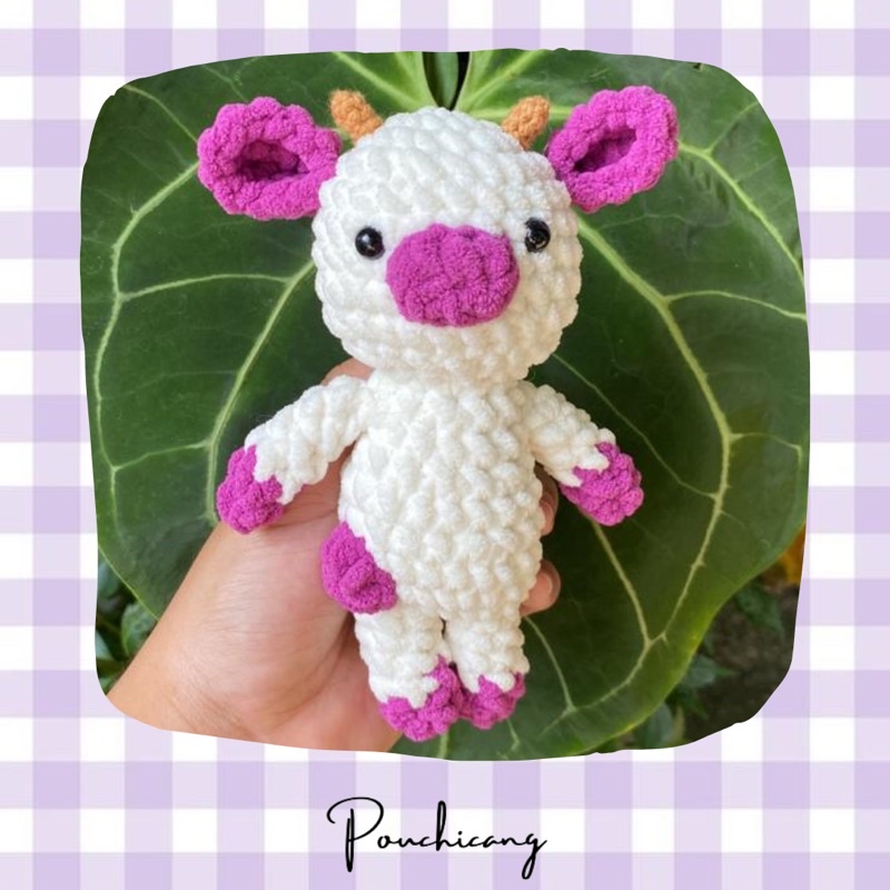 Boneka Rajut Sapi Ungu / Amigurumi Sapi / Plushie