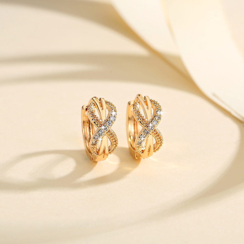 Y838 Anting Titanium Gaya Korea Sederhana Anting Titanium Korea Hoop Anting Anti Karat