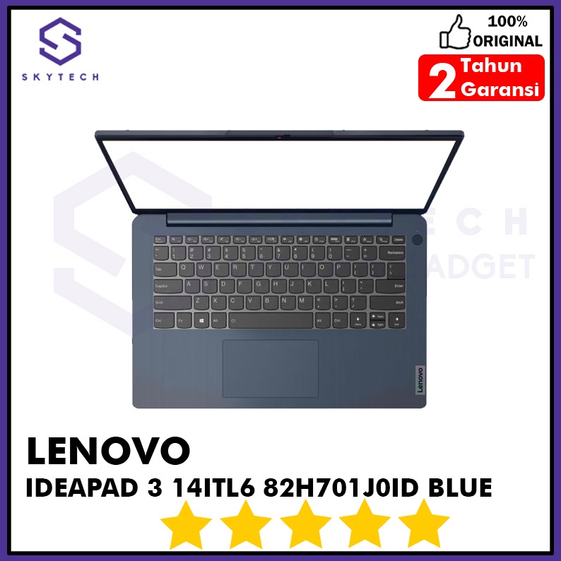 LAPTOP LENOVO IDEAPAD 3 14ITL6 J0ID INTEL i3 1115G4 RAM 8GB SSD 256GB WINDOWS 11 OHS 2021 82H701J0ID