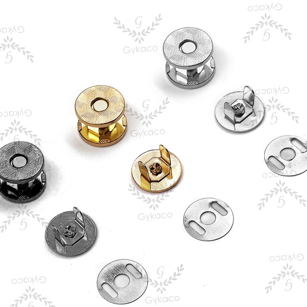 Kancing Magnet Tipis (Kecil) 14 mm Rekat Kuat // Aksesoris Tas Murah Magnet Kancing Kenong - Aksesoris Tas (Import)