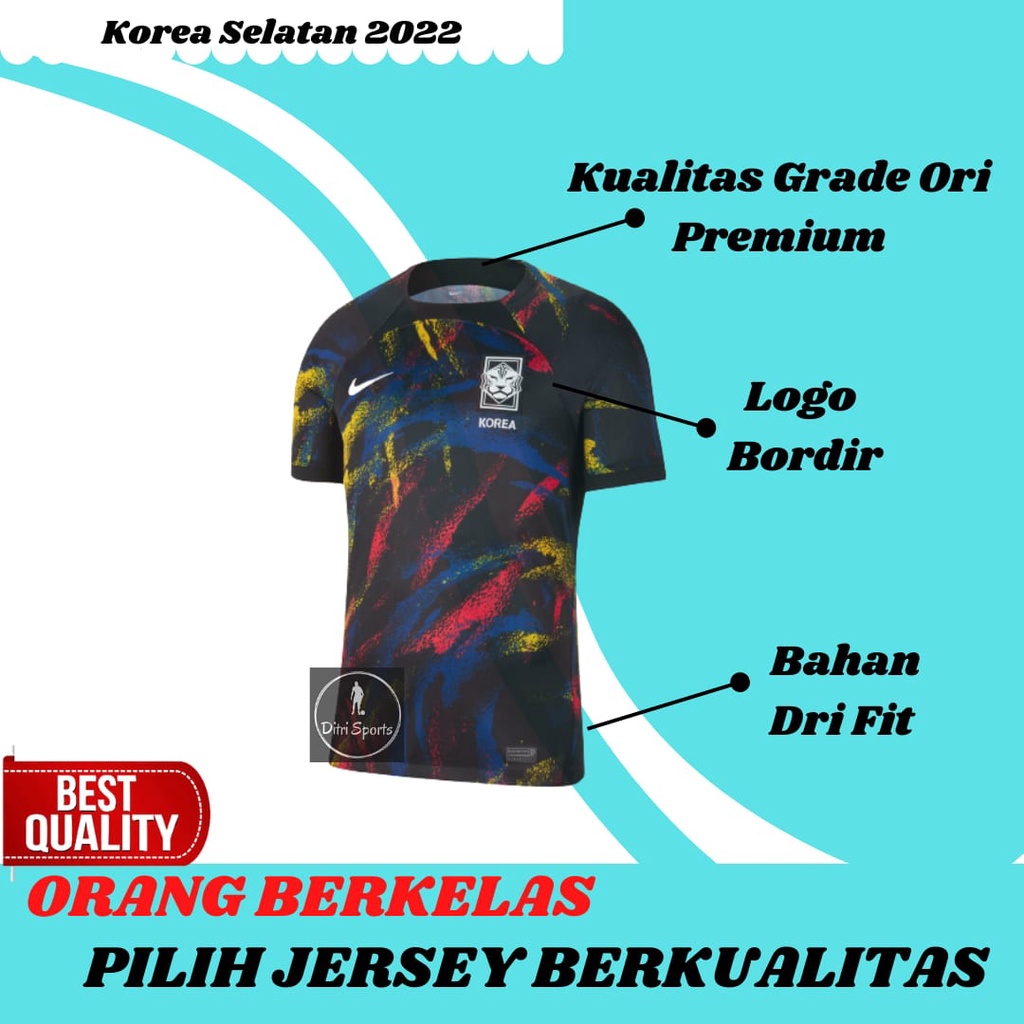 Jersey Korea Selatan Away Piala Dunia 2022 Grade Ori Impor Baju Sepak Bola KORSEL Terbaru