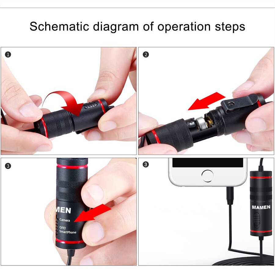 Microphone Clip Lavalier Portable 3.5mm - KM-D1 - Black