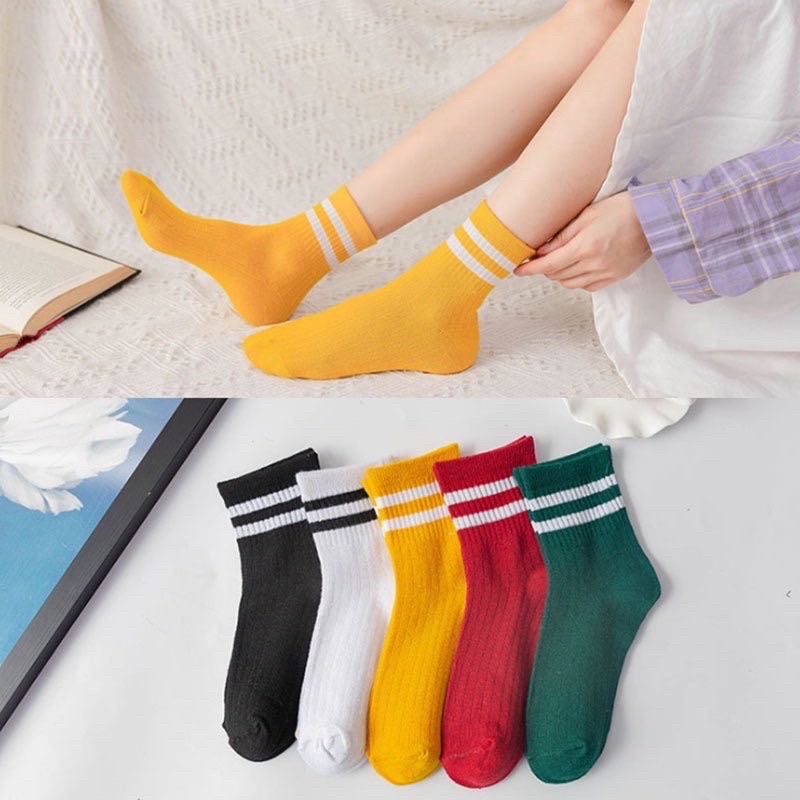 Kaos Kaki Pria Wanita Panjang Setinggi Betis Motif Campur New Fashion Korean Style Socks