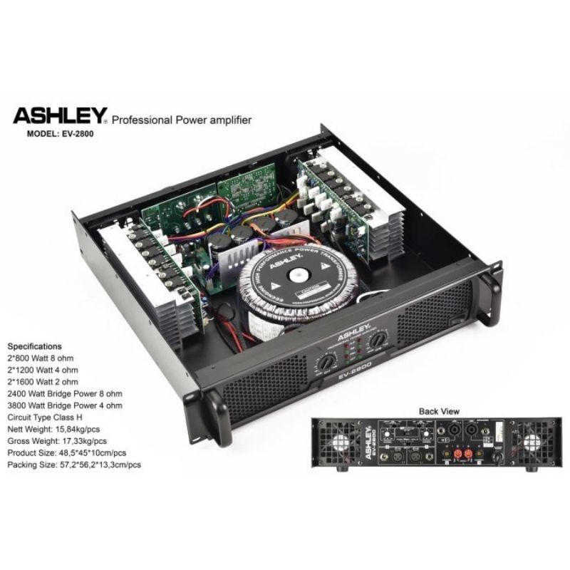 Power Amplifier ASHLEY EV2800 Class H ORIGINAL
