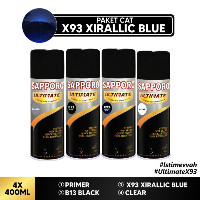 Paket Cat Xirallic Blue Sapporo Ultimate / Sapporo Spray