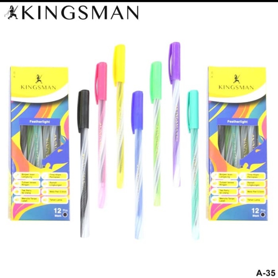 PULPEN GEL MOTIF KINGSMAN PER PACK TINTA 0,5MM