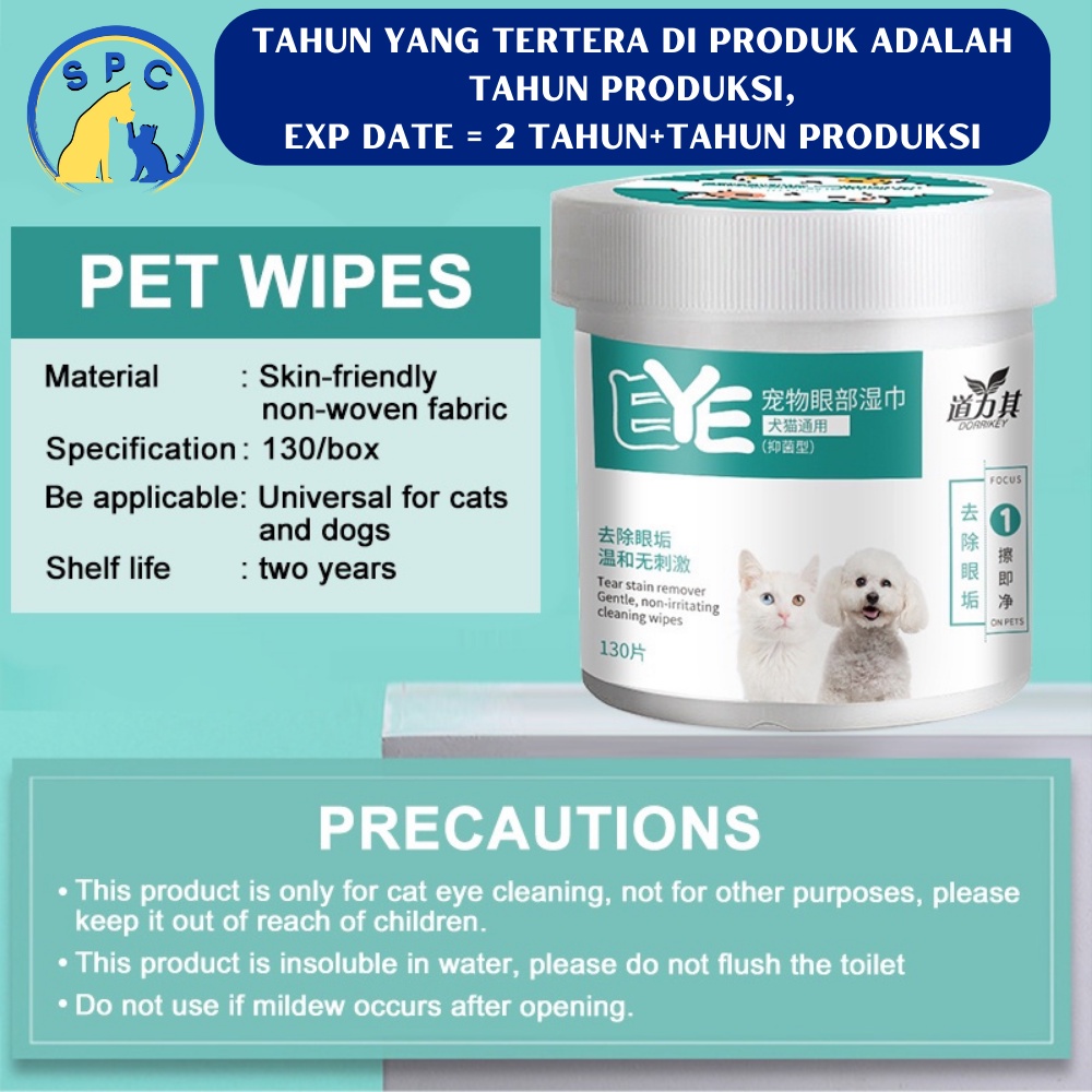 TISU BASAH PEMBERSIH MATA KUCING ANJING PEMBERSIH TELINGA KUCING ANJING TISU BASAH PET WIPES