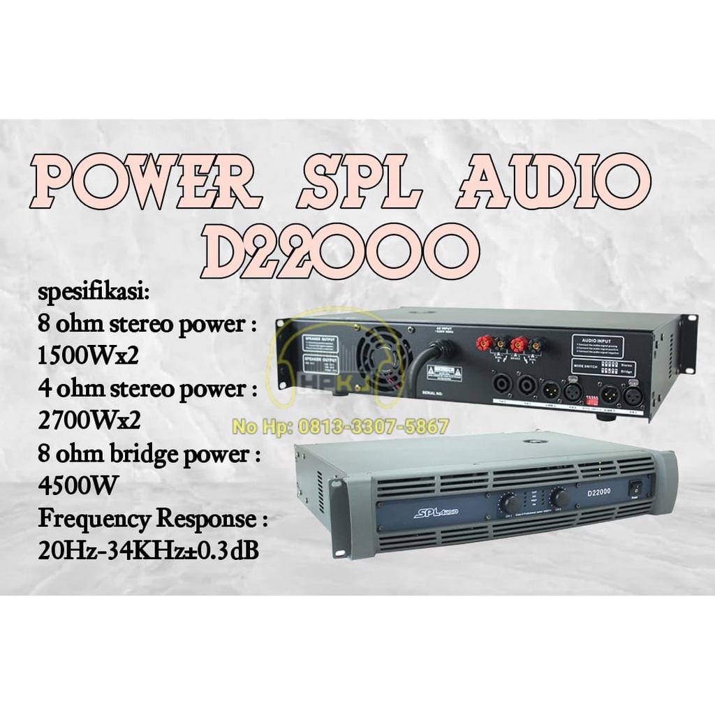 POWER AMPLIFIER SPL AUDIO DA 22000 POWER SPL AUDIO DA 22000