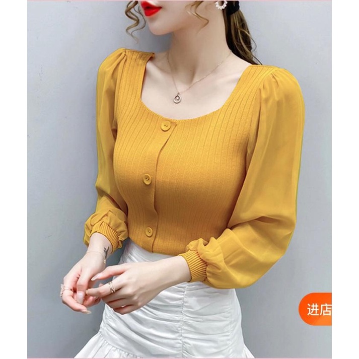 Basic id fashion Blouse vienna rajut import / atasan wanita rajut premium  / Blouse rajut