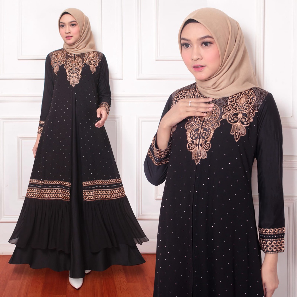 Unna_Store.2019 /Abaya Aynur Kaftan Turkey Premium Quality Fashion Mewah Hitam Wanita Dewasa Elegan 