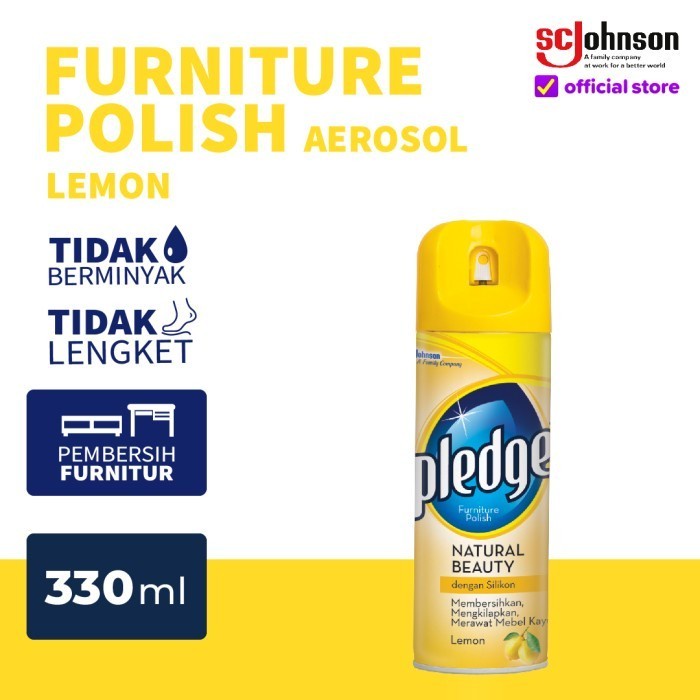 Pledge Aerosol Lemon 330gr Pembersih &amp; Pengkilap Furtniture