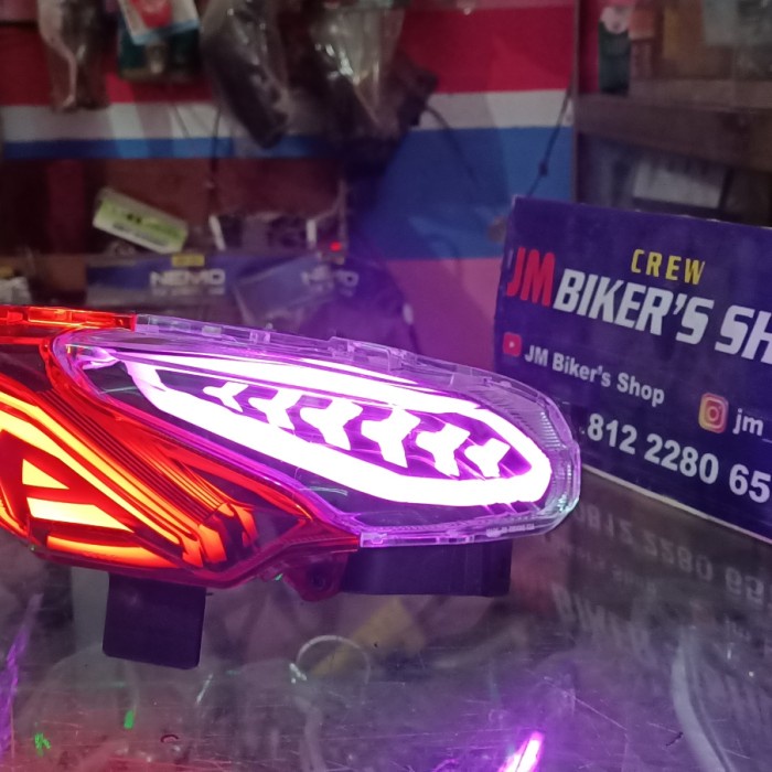 lampu stop custom All new beat 2020/2021 ungu PNP