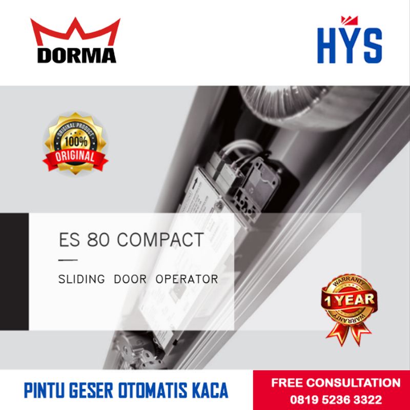 Automatic Sliding Door Dorma ES 80 Compact Pintu Geser Otomatis Kaca