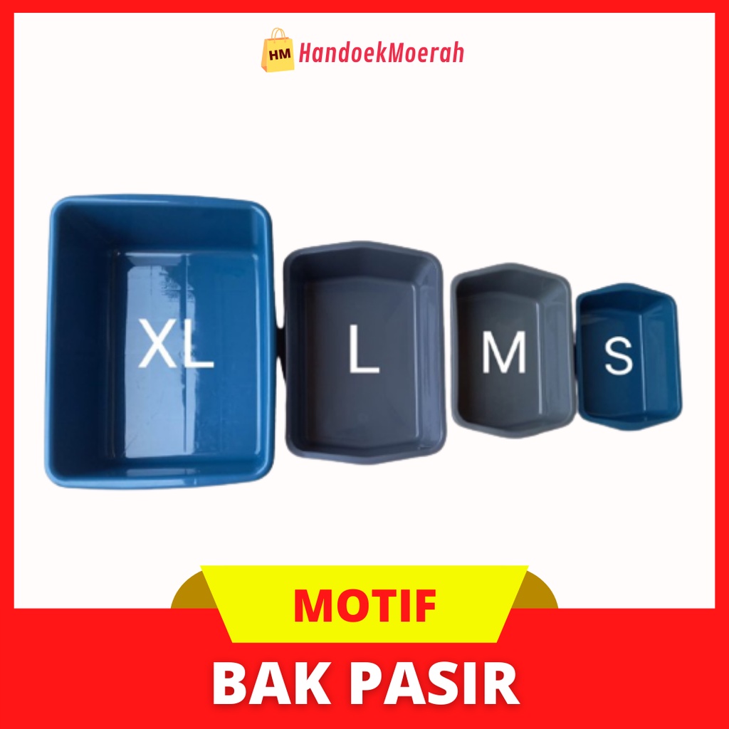 (Instan Kirim Langsung) Bak Pasir Kucing &amp; Anjing MOTIF Size S-M-L-XL / Liter Box Murah