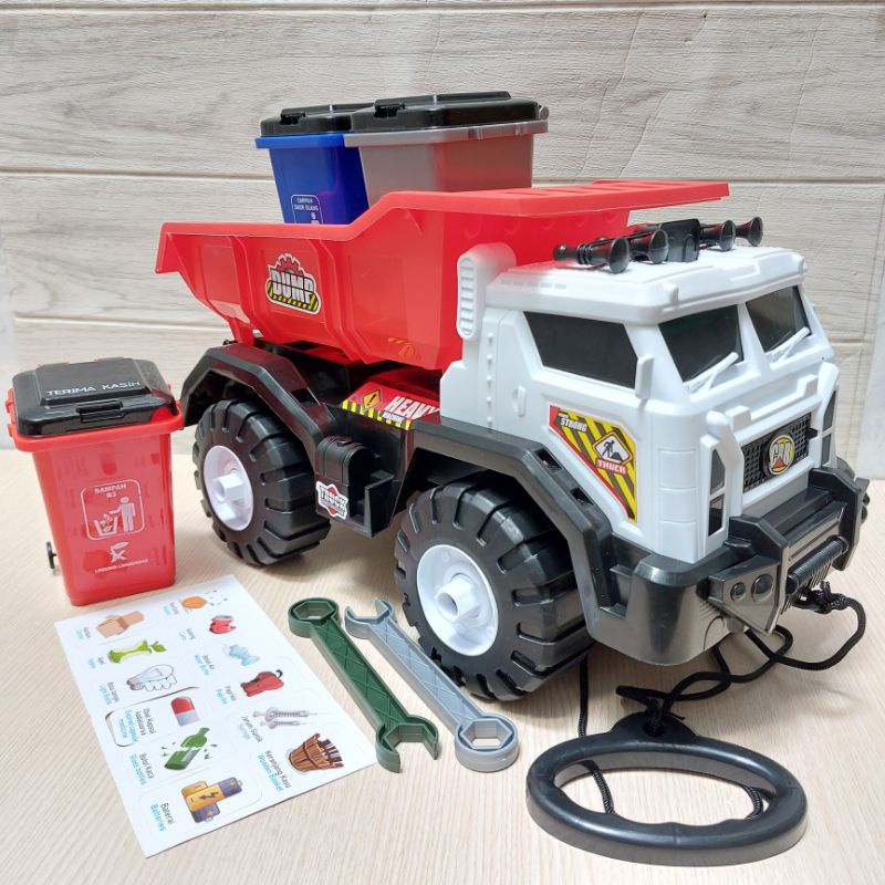 RB22 Mainan Truk Box Sampah / Truk Derek Truk / Truk Crane / Dump Truck Jumbo Bisa Ditarik
