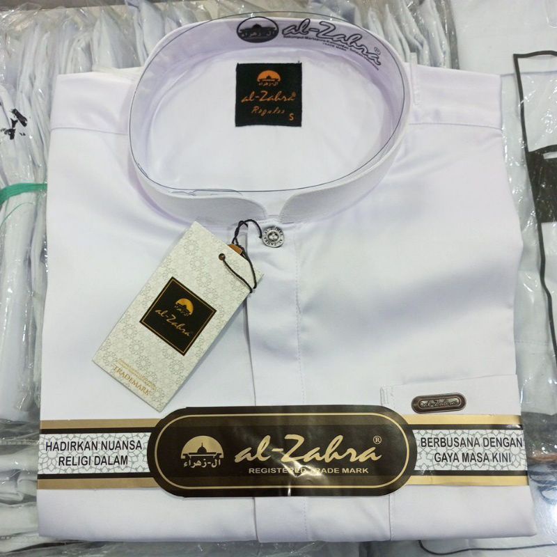 AL-ZAHRA, KOKO LENGAN PANJANG PUTIH POLOS AL-ZAHRA