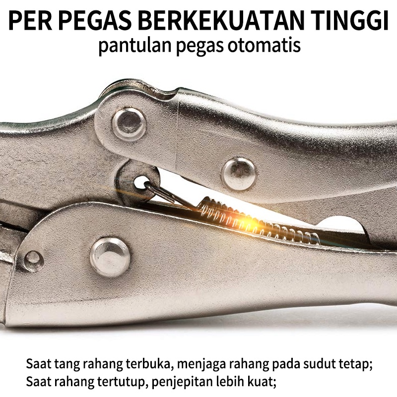 ISKU Tang Buaya Tang Buaya 7、10 Inch 225mm Tang Jepit Locking Plier Vice Grip Bahan Kuat