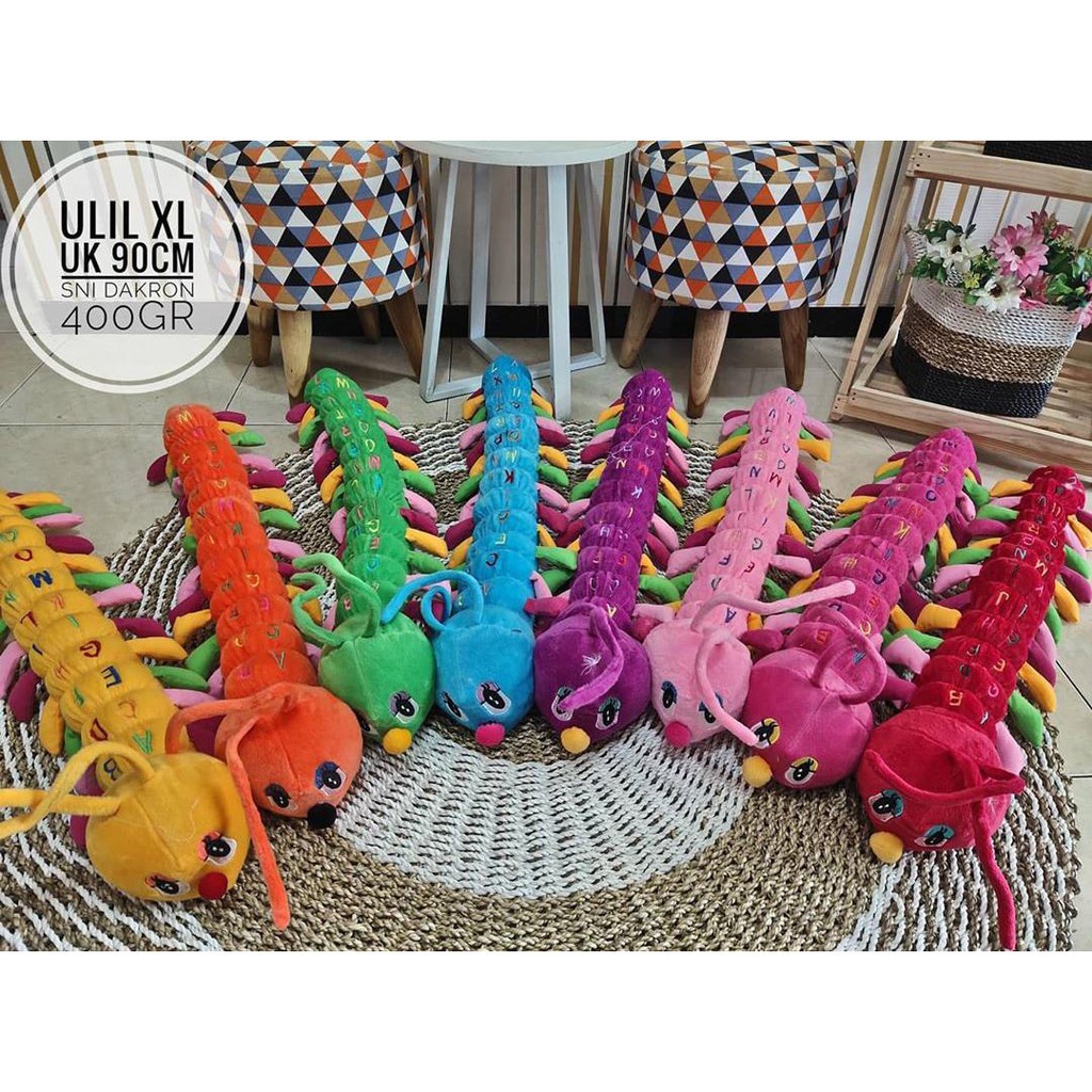 Boneka Ulat Ulil Jumbo 85 cm Hiasan Dashboard Mobil