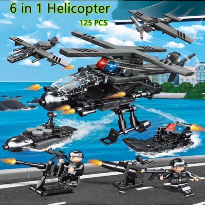 Lego edukasi anak block helikopter 6in1