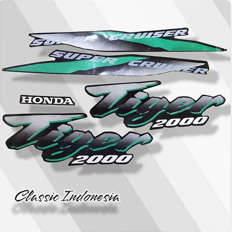 Sticker Lis Striping Honda Tiger Lawas Tiger Lama 2000 hijau